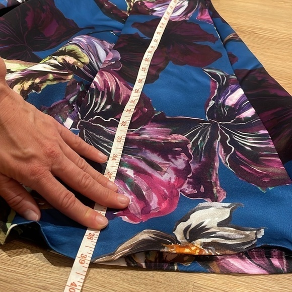 NWOT Closet London floral blue purple sleeveless skater dress, size 4 - Picture 12 of 12